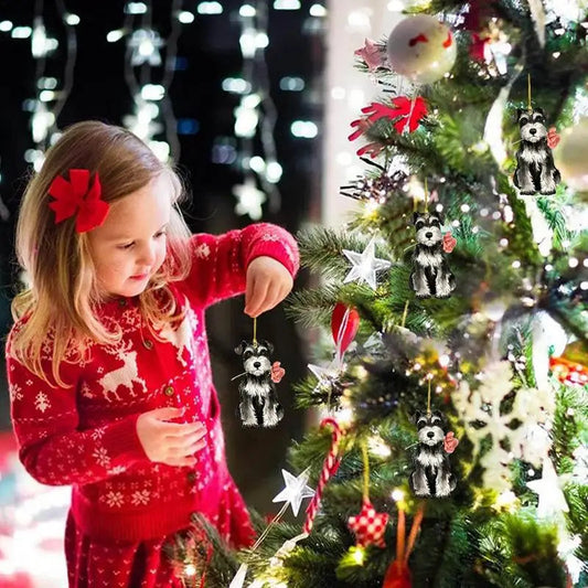 Dog Christmas Ornaments - Acrylic Dog Ornament for Festive Tree Decor FurryZone