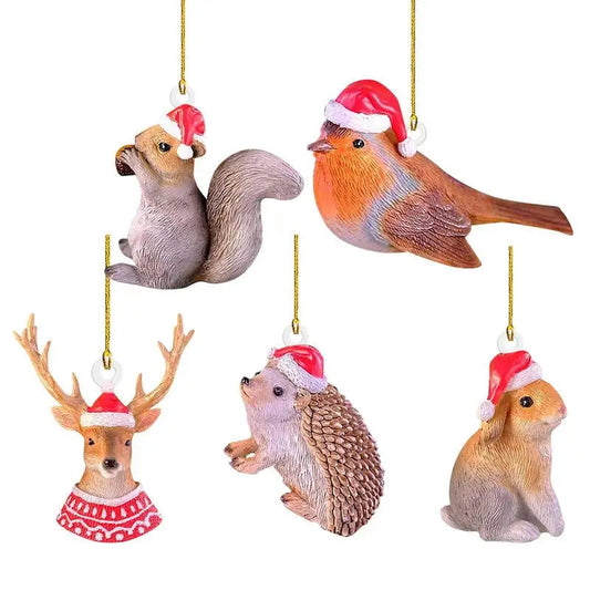 Christmas Squirrel Rabbit Elk Bird Animal Ornaments - Festive Tree Hanging Decorations FurryZone