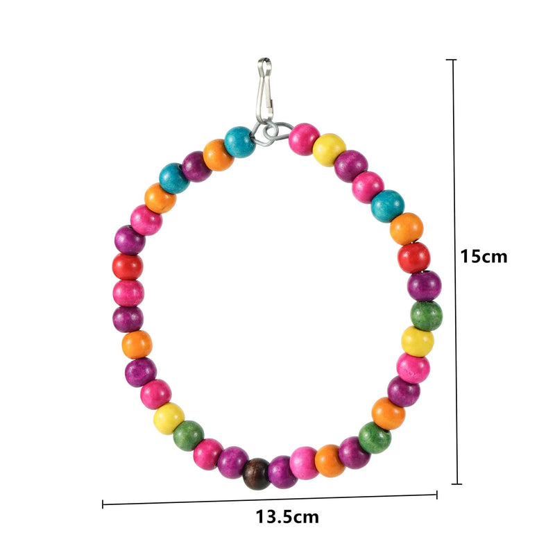 Bird Toys Set Swing Chewing Training Toys Small Parrot Hanging Hammock Parrot Cage Bell Perch Toys with Ladder Pet Supplies 1pc - FurryZone