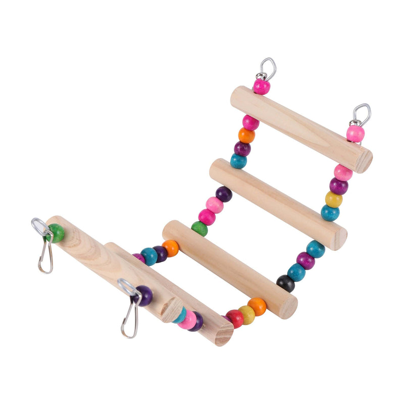 Bird Toys Set Swing Chewing Training Toys Small Parrot Hanging Hammock Parrot Cage Bell Perch Toys with Ladder Pet Supplies 1pc - FurryZone