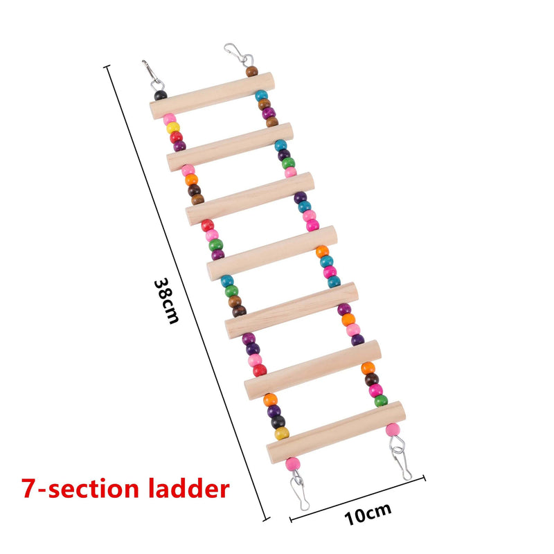 Bird Toys Set Swing Chewing Training Toys Small Parrot Hanging Hammock Parrot Cage Bell Perch Toys with Ladder Pet Supplies 1pc - FurryZone