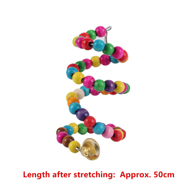 Bird Toys Set Swing Chewing Training Toys Small Parrot Hanging Hammock Parrot Cage Bell Perch Toys with Ladder Pet Supplies 1pc - FurryZone