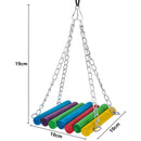 Bird Toys Set Swing Chewing Training Toys Small Parrot Hanging Hammock Parrot Cage Bell Perch Toys with Ladder Pet Supplies 1pc - FurryZone