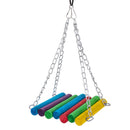 Bird Toys Set Swing Chewing Training Toys Small Parrot Hanging Hammock Parrot Cage Bell Perch Toys with Ladder Pet Supplies 1pc - FurryZone