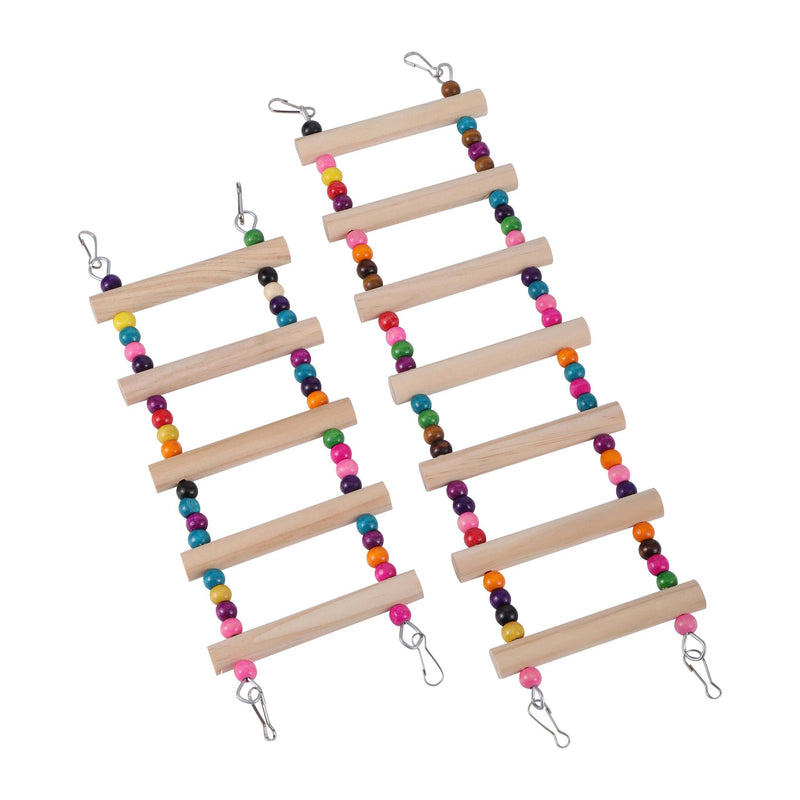 Bird Toys Set Swing Chewing Training Toys Small Parrot Hanging Hammock Parrot Cage Bell Perch Toys with Ladder Pet Supplies 1pc - FurryZone