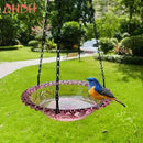 Bird Flower Shaped Hanging Bird Feeder Birdbath - FurryZone