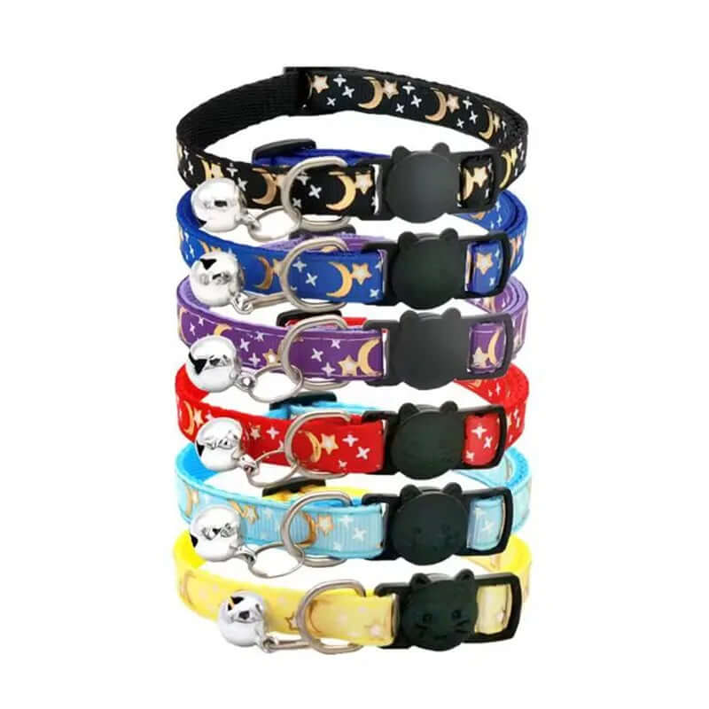 Pet Collar With Bell Cartoon Footprint Colorful Dog Puppy Kitten Collar Adjustable Safety Bell Ring Necklace Pet Accessories FurryZone