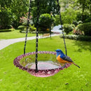 Bird Flower Shaped Hanging Bird Feeder Birdbath - FurryZone