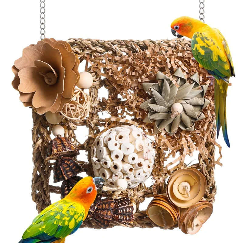 Bird Foraging Toys Grass Mat Climbing Wall - FurryZone
