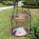 Bird Flower Shaped Hanging Bird Feeder Birdbath - FurryZone