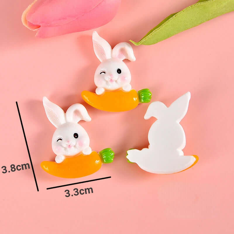 10pcs Carrot Rabbit Resin Flat Back Embellishments - FurryZone