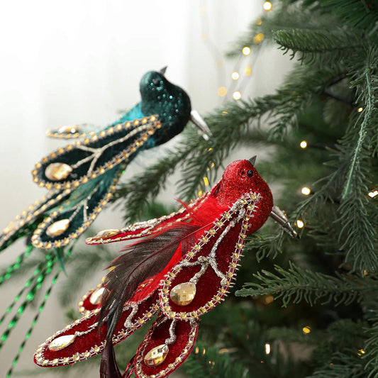 Colorful Feather Simulation Birds for Christmas Tree Decoration FurryZone