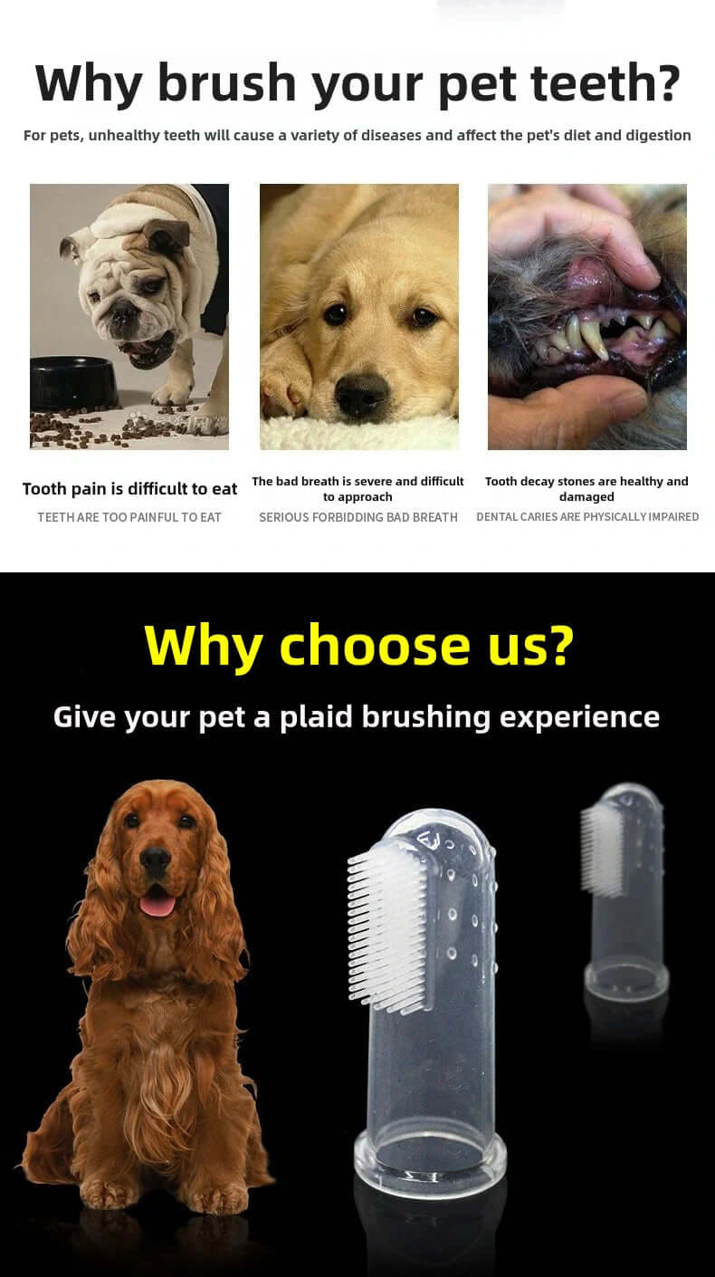 Pet Silicone Finger Cots Toothbrush FurryZone