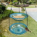 Bird Flower Shaped Hanging Bird Feeder Birdbath - FurryZone