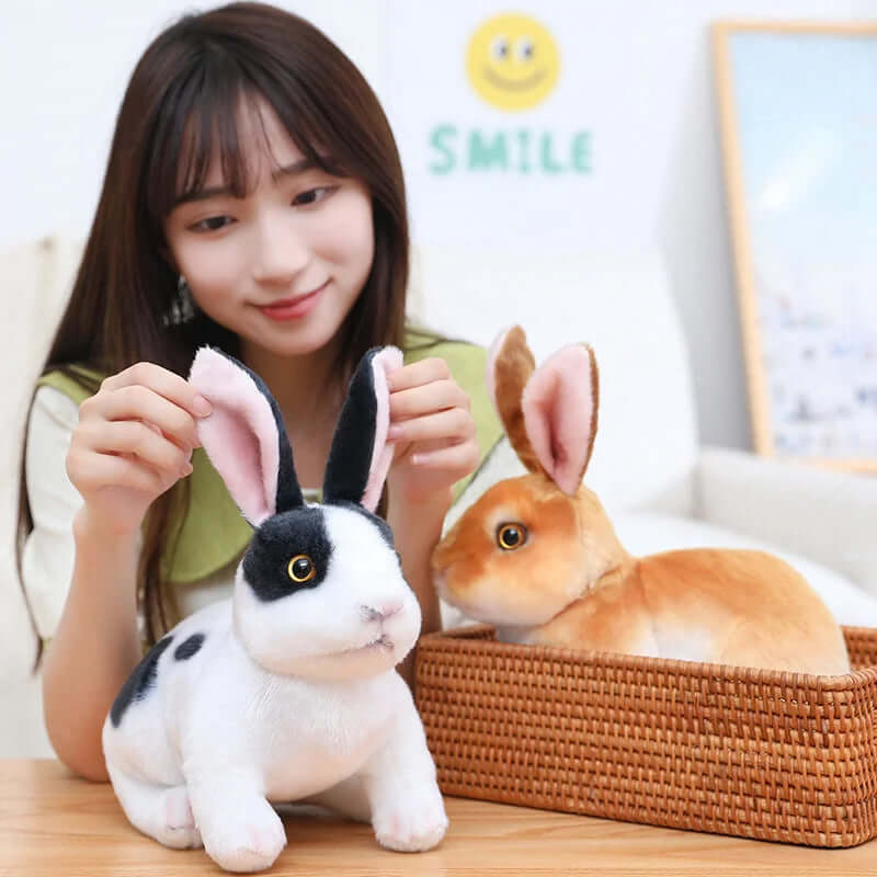 20cm Realistic Rabbit Plush Toy - FurryZone