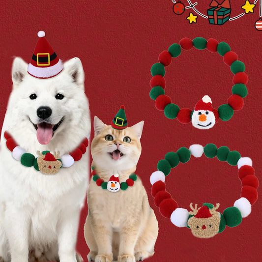 Funny Plush Christmas Pet Collars for Dogs and Cats FurryZone