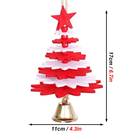 Cute Felt Christmas Tree-shaped Bird Hanging Toy with Bell for Parrots and Small Animals FurryZone
