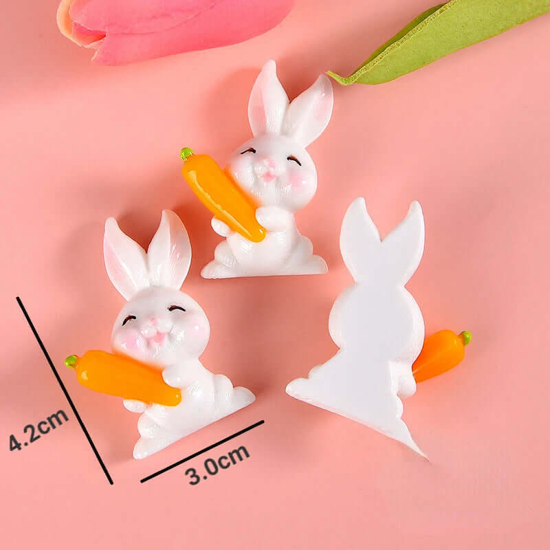10pcs Carrot Rabbit Resin Flat Back Embellishments - FurryZone