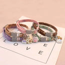 Pet Collar With Bell Cartoon Footprint Colorful Dog Puppy Kitten Collar Adjustable Safety Bell Ring Necklace Pet Accessories FurryZone