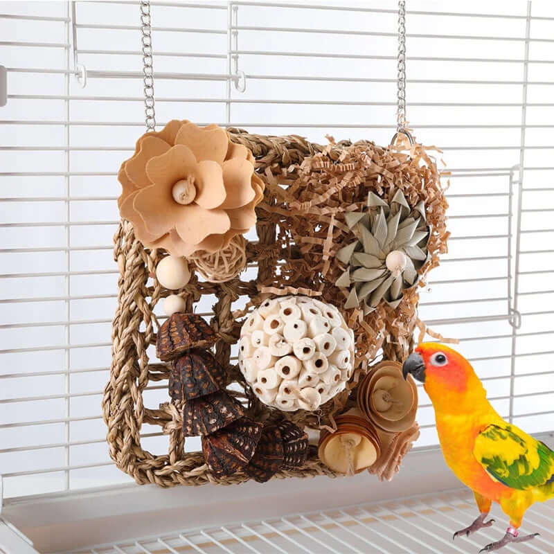Bird Foraging Toys Grass Mat Climbing Wall - FurryZone