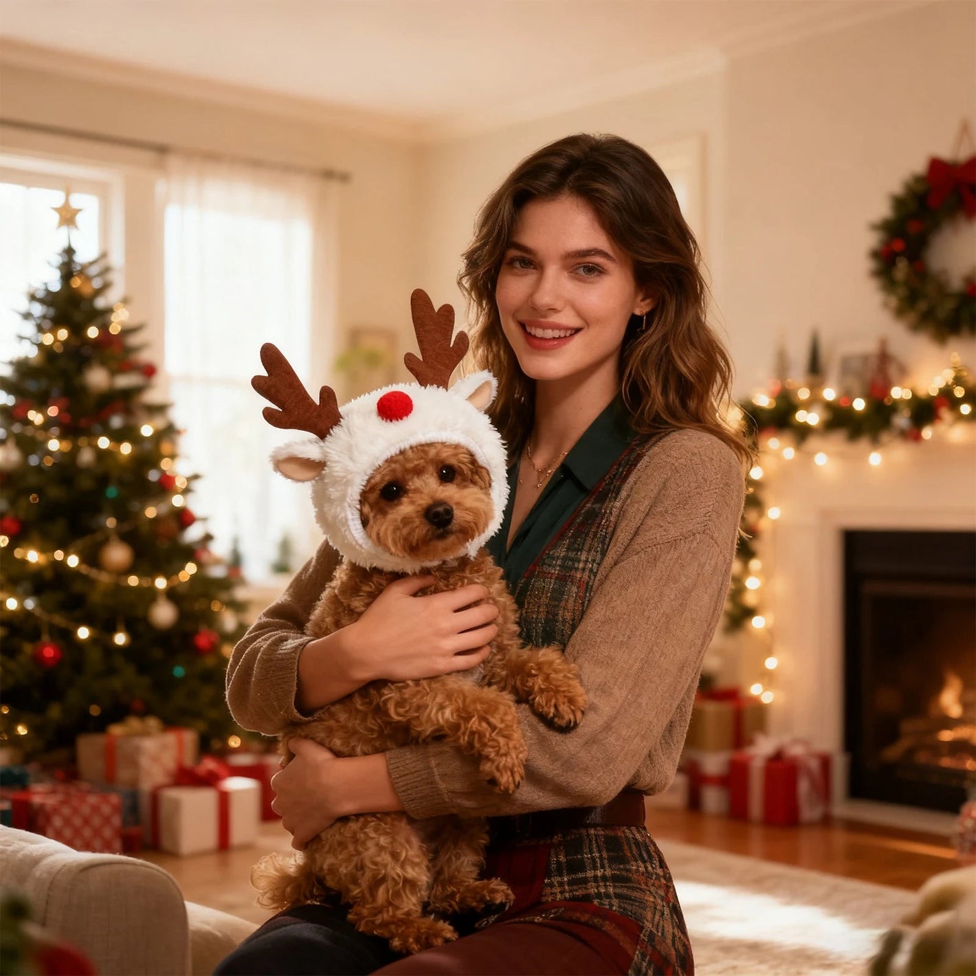 Christmas Pet Hat for Small and Medium Dogs and Cats - Festive Holiday Headwear FurryZone