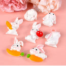 10pcs Carrot Rabbit Resin Flat Back Embellishments - FurryZone